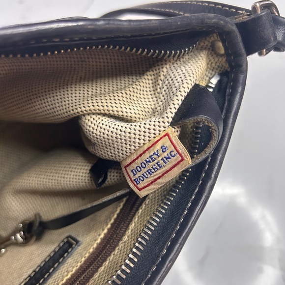 Dooney & Bourke Vintage Cloth Leather Trim Signature MonogramPurse Y2K-Pre Loved - Picture 3 of 16